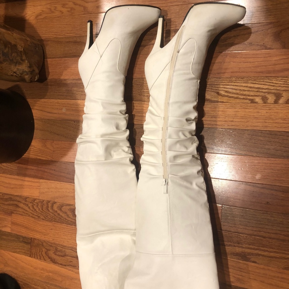White over the knee boots